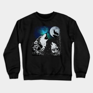 3 wolf in a moon Crewneck Sweatshirt